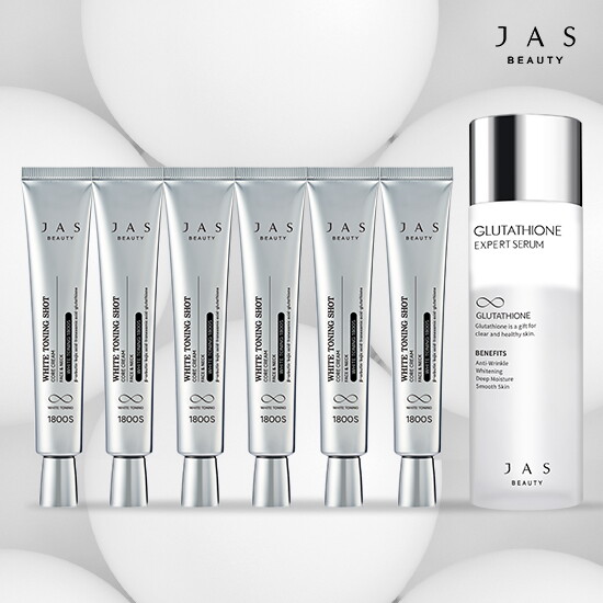 [JAS][크림6+세럼1] 쟈스 화이트 토닝샷  코어크림  (크림 40ml*6개 + 글루타치온 세럼 130ml*1)