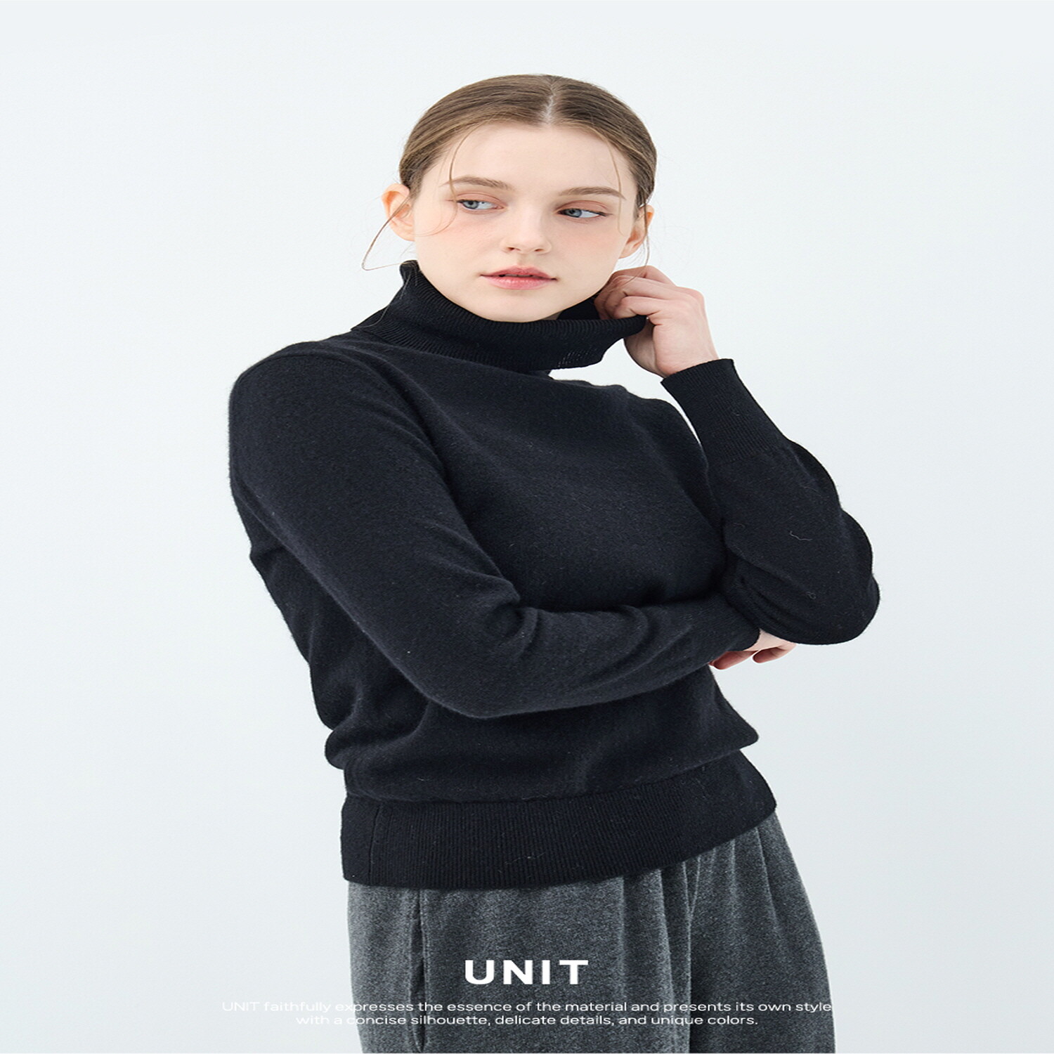 상세참조 유닛(AVE) 캐시미어 100 베이직 피튜니아 터틀넥 풀오버(UFKKTN340C)