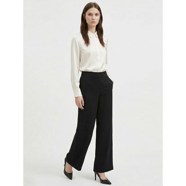 마미스클로젯 [하프클럽/샵앤]국산 여성 사방스판 매직 일자 밴딩 슬랙스 팬츠 INT-WPT-21173-블랙