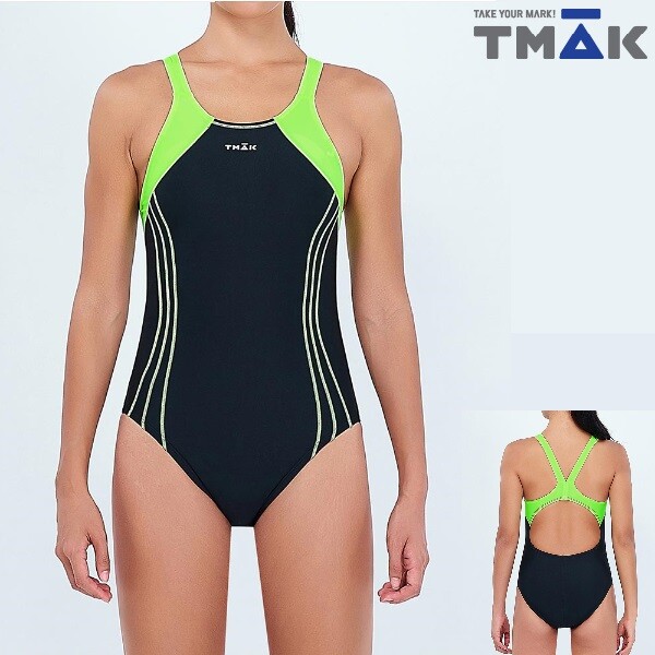 (주)튤립코리아 티막(스포츠) 탄탄이원피스 여성 실내수영복 QXT0132_BK