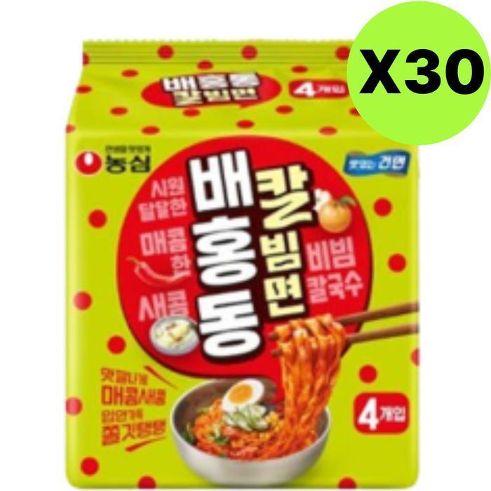 농심 셀러허브 식품 농심 배홍동 칼빔면 비빔 칼국수 봉지라면 4개입 X 30