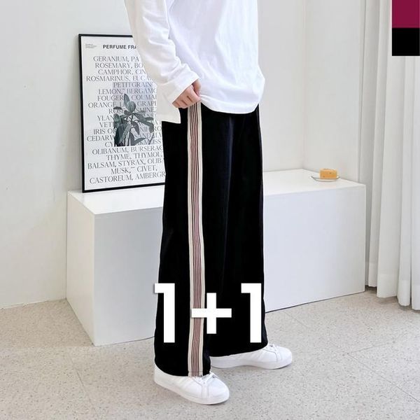 셀러허브(하프클럽) [하프클럽/셀러허브_여성트랜드패션]1 1 밑단스트링 G278M 트레이닝 테잎 트랙 남자 팬츠 GTT 와이드 커플