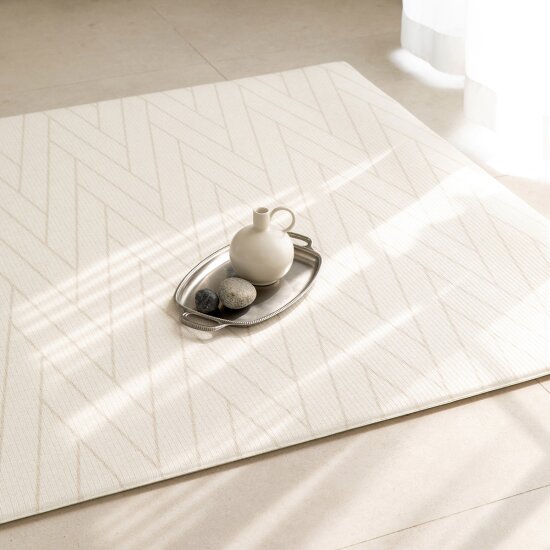 [2P세트] 더블헤링본 베이지 라퓨어 소프트 놀이방매트 일반형 190x130x1.2cm