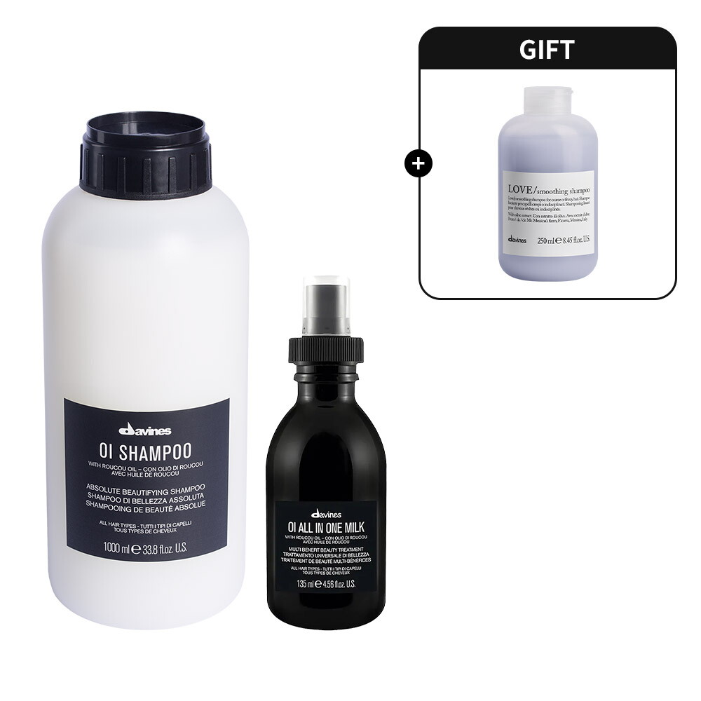 다비네스 오아이 샴푸 1L + 올인원 밀크 135ml (+러브 스무딩 샴푸 정품 증정)