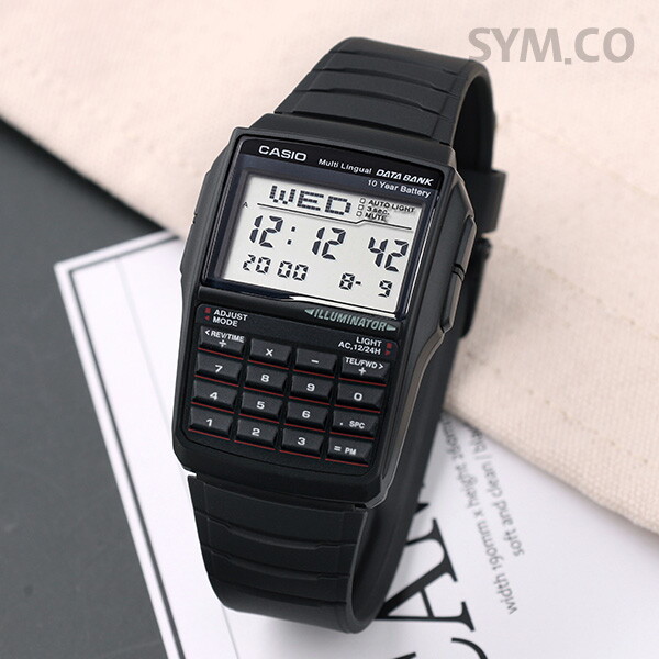 카시오 카시오 카시오 DBC-32-1A 데이터 뱅크 사각 디지털 계산기 남자 우레탄 시계 c