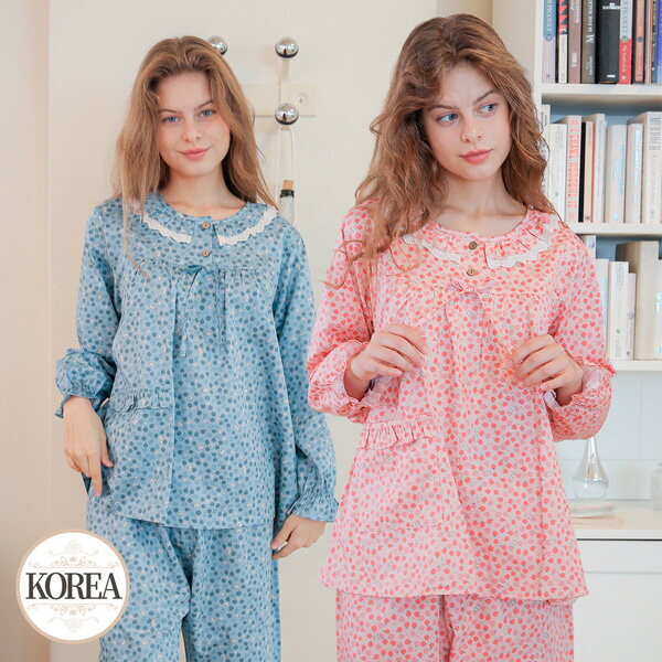 기타 [토토와모모]순면 홈웨어 여성 잠옷 세트 25F356-2 사과토끼