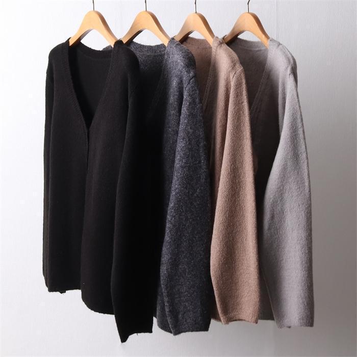 강물처럼 [강물처럼]빅사이즈사랑해요 I035L201 켈리버튼와이넥가디건 EB (8071636A)