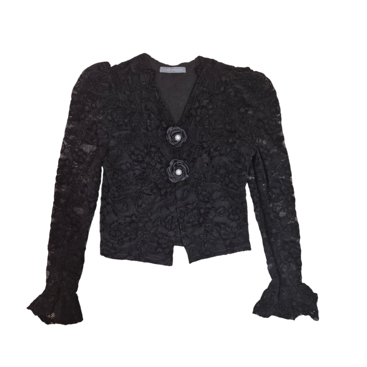 르니앤맥코이 슬림핏 크롭 레이스 블라우스(MN04BL704HJY)