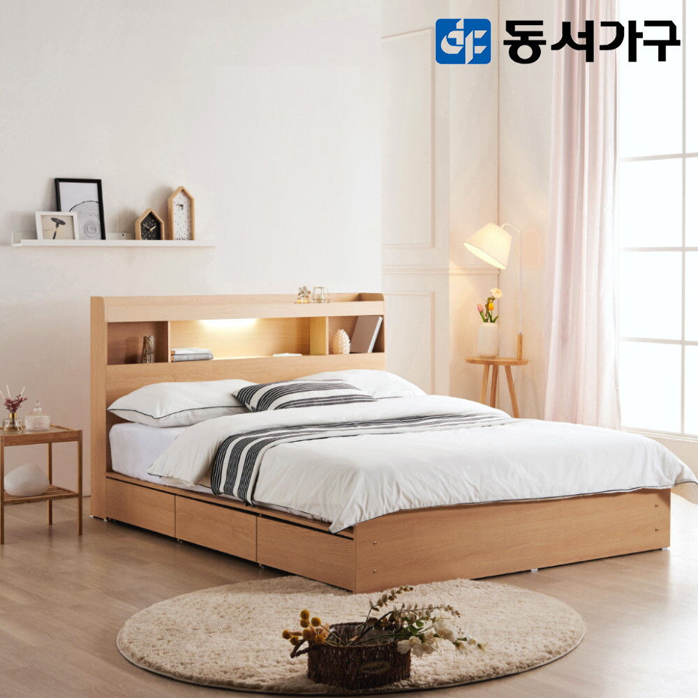 동서가구 [동서가구] 몬티아 3서랍 LED 슈퍼싱글 SS 수납침대+9존독립 매트리스 DF642018