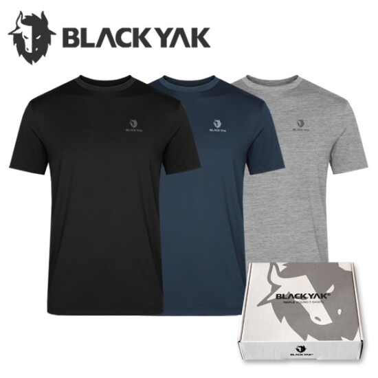 [블랙야크(BLACKYAK)]블랙야크 남여공용 반팔 라운드 3PACK 티셔츠 B트리플5라운드S
