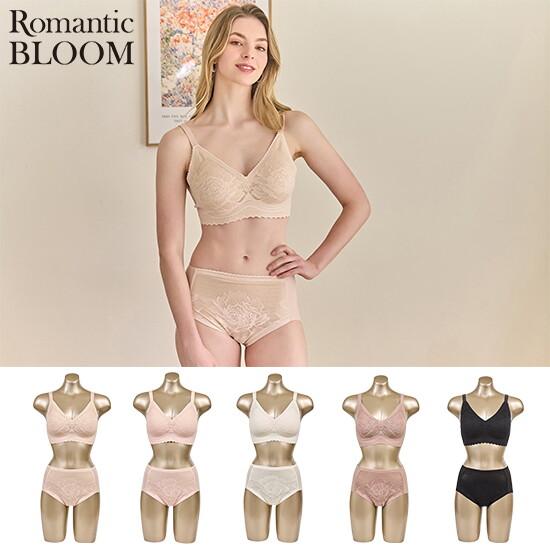 [신영와코루 로맨틱블룸]신영와코루 Romantic BLOOM 누디레이스 브라팬티 5세트