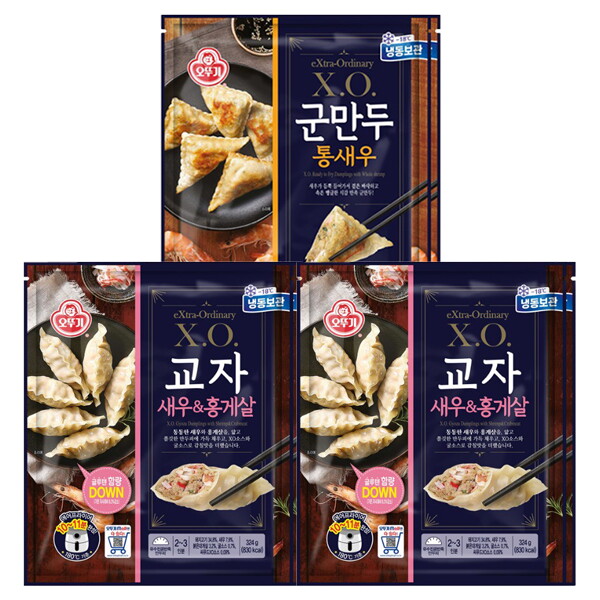 오뚜기 오뚜기 XO 교자 새우 홍게살 324g 4봉 + 통새우군만두 300g 2봉