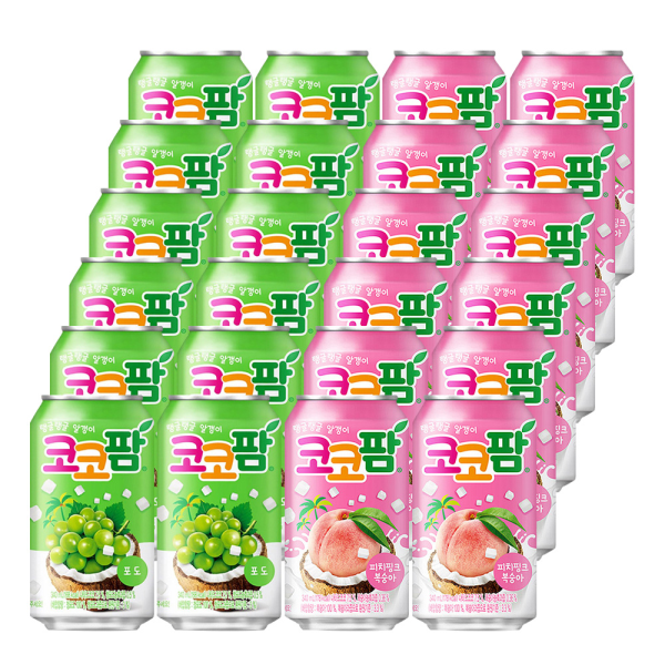 기타 [가공식품센터(무)]해태 코코팜 포도   피치핑크 340ml 24개 (혼합)
