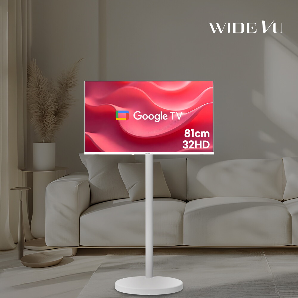 와이드뷰 [와이드무빙뷰] 화이트에디션 삼탠바이미 V2 셋트 81cm(32인치) HD 스마트 이동식 TV 중소바이미
