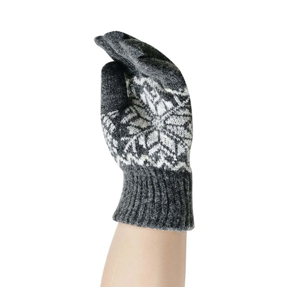 지오벤처스 겨울 손가락 장갑 눈꽃패턴 남성용 따뜻하고 가벼운 단일 제품