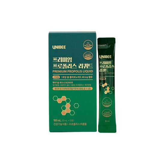 [기타][유니크바이오텍]프리미엄 프로폴리스 리퀴드10ml*10포 1박스(해피허브메타)
