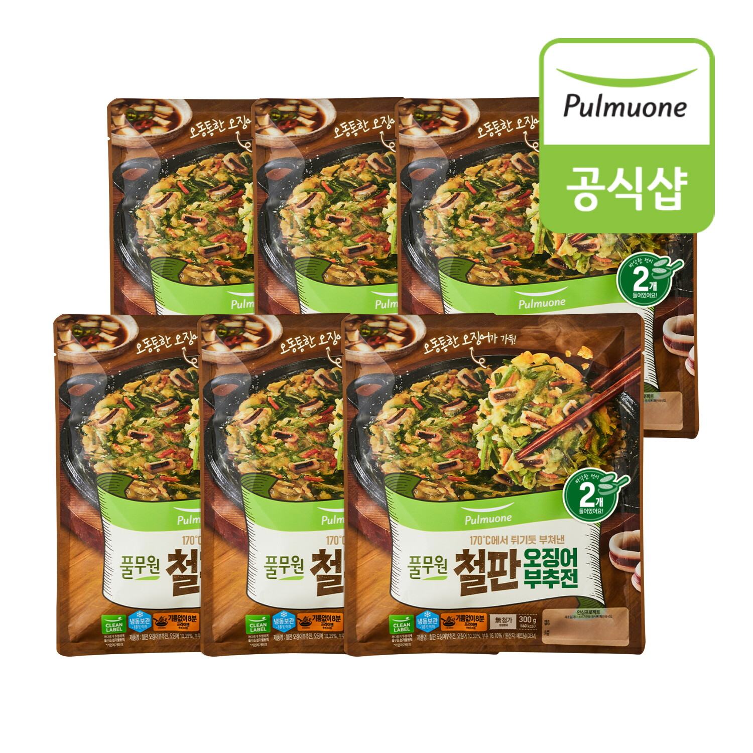 풀무원 풀무원 철판 오징어부추전(150g x 2입) x 6봉