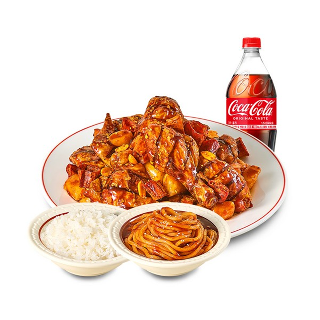 꾸브라꼬숯불두마리치킨 (꾸브라꼬) 순살마라꾸브+우동사리+즉석밥+콜라1.25L