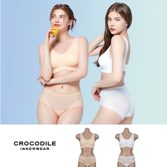 [크로커다일 언더웨어 ]크로커다일 마이핏 레이스 브라팬티 2세트(베이지, 아이보리)