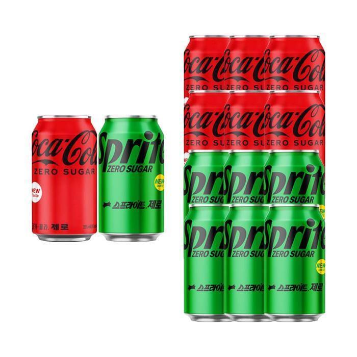 코카콜라 [코카콜라]제로 코카콜라 355ml 6개  제로 스프라이트 355ml 6개 (총12개) (32540769)