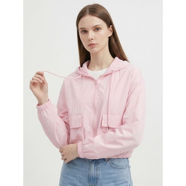 마미스클로젯 [하프클럽/샵앤]여성 방수원단 윈드 투웨이 집업 바람막이 후드 점퍼 NARU-WJP-21176-핑크