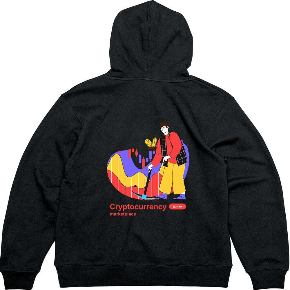 지오벤처스 헤비후드집업 뒷면 비티코인 채굴하기그림 다양한색상 전사이즈