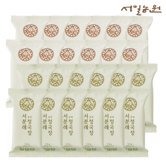 [서일농원][24팩]서분례 명인 청국장 총 24팩(들깨청국장 110g*12팩 + 기본청국장 110g*12팩)