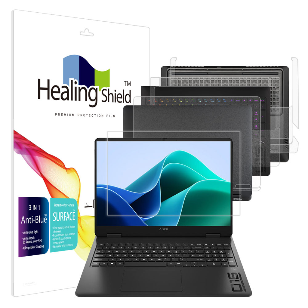 ㈜폰트리 힐링쉴드 HP 오멘 16-AP0074AX 블루라이트차단 액정보호필름1매 외부3종
