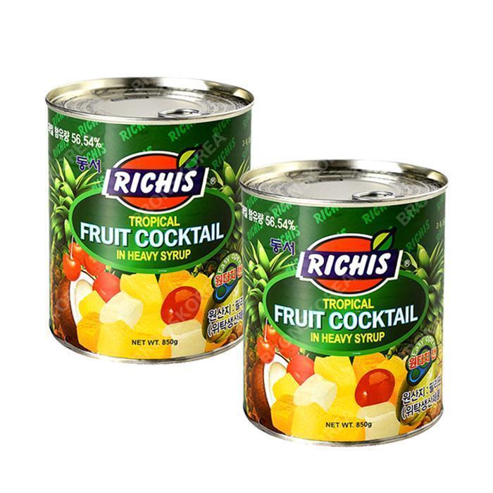 리치스 [리치스]동서 후르츠 칵테일 850g X 2개 (원터치) 팥 빙수재료 황채 (12453820)