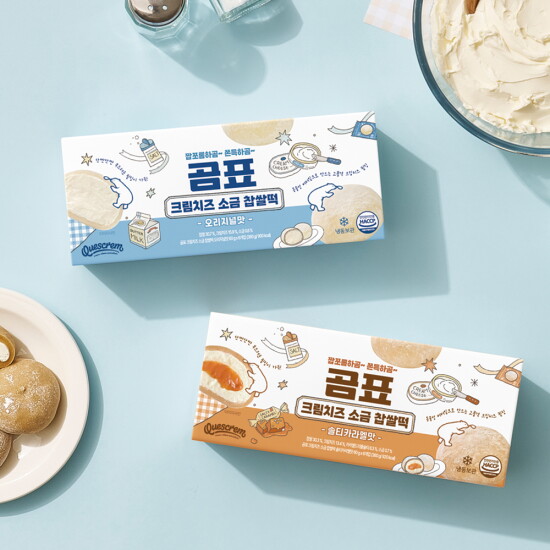 [곰표]곰표 냉동 크림치즈 소금 찹쌀떡 360g 2박스 3종 택1 (오리지널, 솔티카라멜맛)
