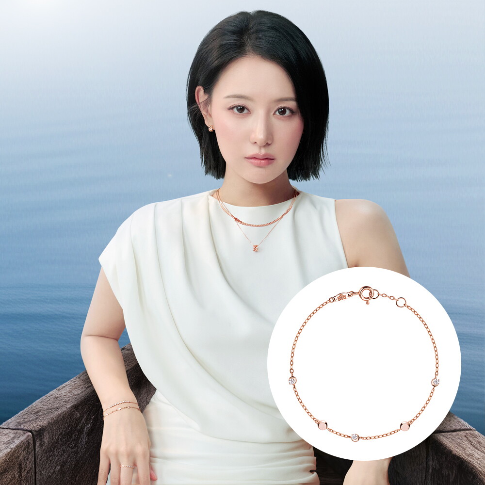 (주)우림에프엠지 스톤헨지 [김지원 착용/스톤헨지] 달빛 14K 로즈골드 팔찌 SA26A31P