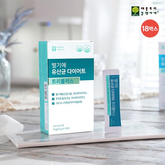 [36주분] 벨기에 유산균 다이어트 트리플러스 (5.5g x 14포 x 18박스)