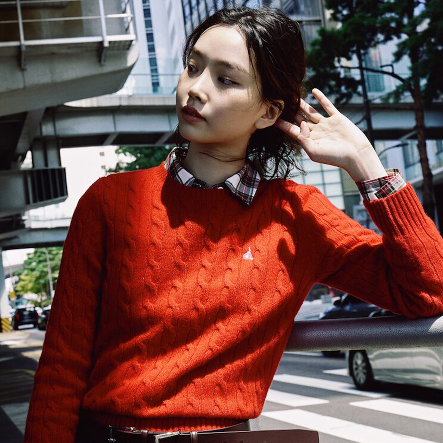 빈폴레이디스(상반기) (Reedition)1989 체크 오버핏 셔츠  레드 BF5864S016