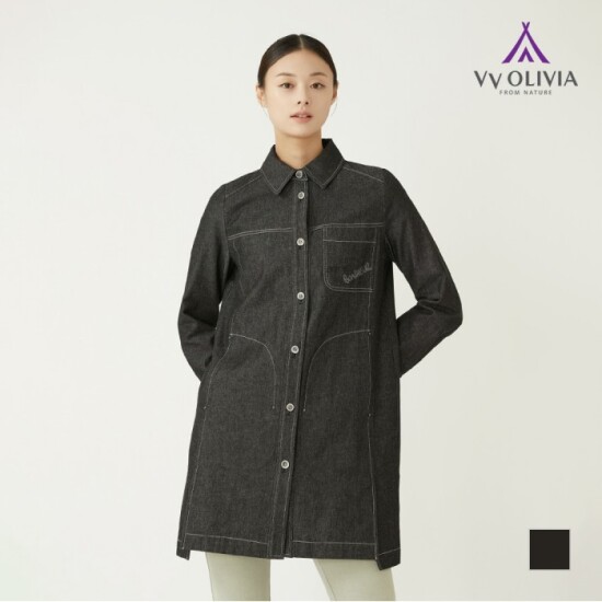 [올리비아로렌(공식)]데님 롱 블라우스_VVBNLYS2121