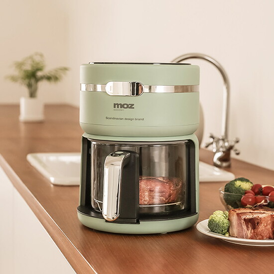 모즈스웨덴 글라스 에어프라이어 (블루이쉬 그린)