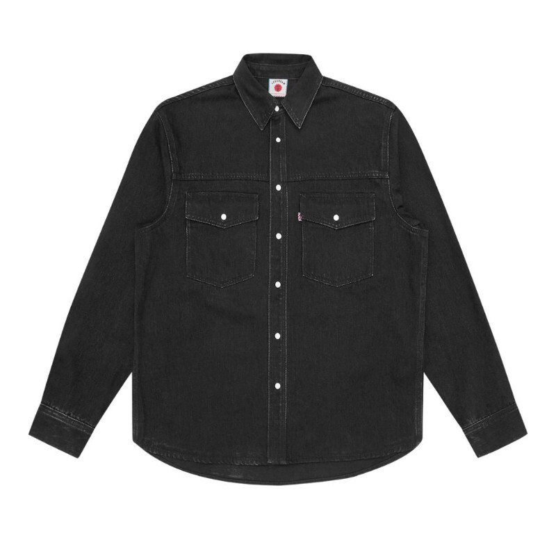 빌리어네어 빌리어네어 러닝 도그 데님 셔츠 ICD25206 BLACK