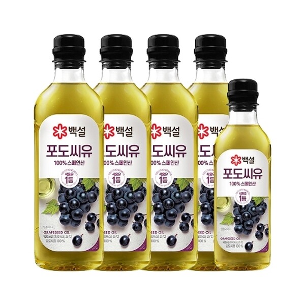씨제이제일제당 [하프클럽/CJ제일제당]백설 포도씨유 900ml x4개 500ml x1개