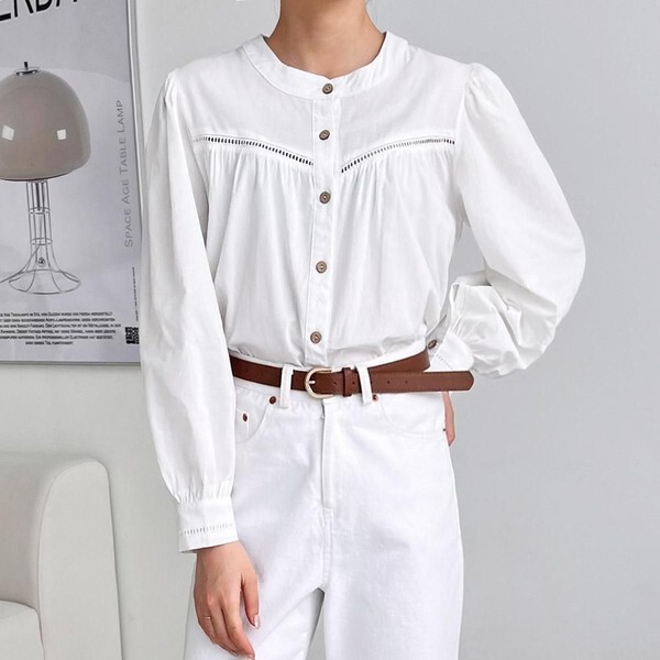 알티피아 [하프클럽/알티피아]KPP 8056 여자앵콜 펀칭블라우스 루즈핏 여성 겨울 전