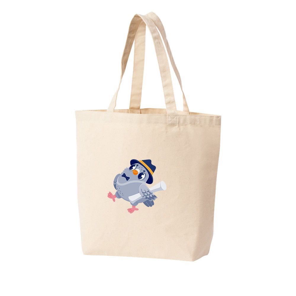 오너클랜 에코백 모자쓴 새 우편 문서전달하는 새 버드디자인