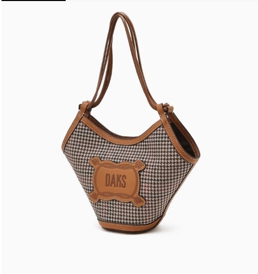 DAKS [AK분당점] [닥스] 브라운 체크 면혼방 미니토트백 DCBA5E665W2