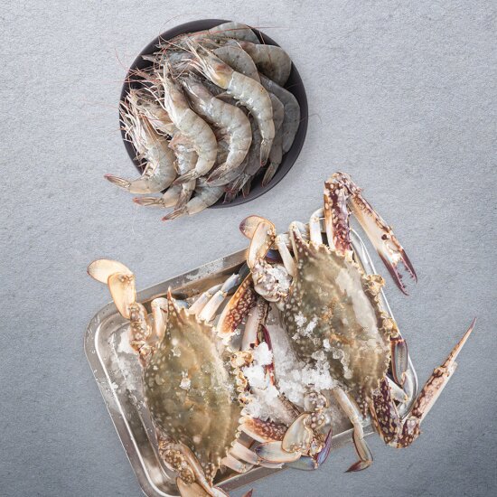 [꽃게1kg+새우500g] 2-3인용 딱먹기좋은 제철 활꽃새세트 꽃게1kg(3미내외) + 새우500g(17미내외)