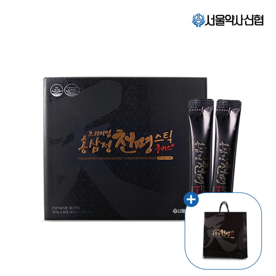 [서울약사신협][쇼핑백] 프리미엄 홍삼정 천명 플러스 스틱 30포 ★진세노사이드 37mg★