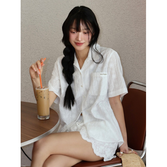[아워호프]Olive Atelier Flower Shirt - White (H25SM1-SH43-WHI)