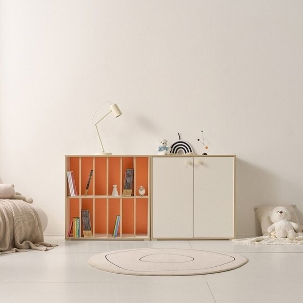 히트가구 [하프클럽/히트가구]C31093 2단 책장 도어 수납장 세트 1600 4colors