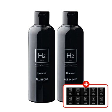 H2オムメンズオールインワン化粧品200ml 2個＋ポータブルポーチ10個メンズスキンローションエッセンス