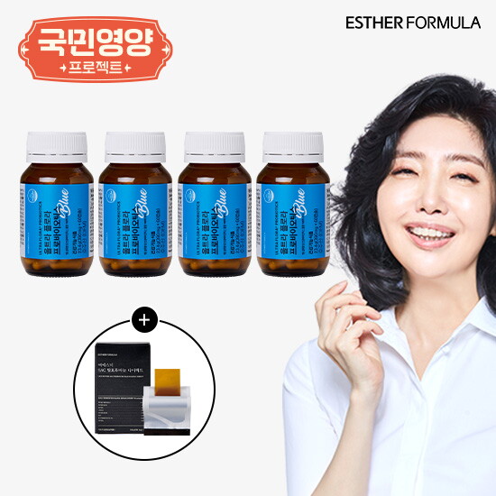 [에스더포뮬러]여에스더 울트라 플로라 프로바이오틱스 블루 8개월분(60캡슐x4병))+SAC 발효흑마늘 다이렉트 1박스(30매x1박스)