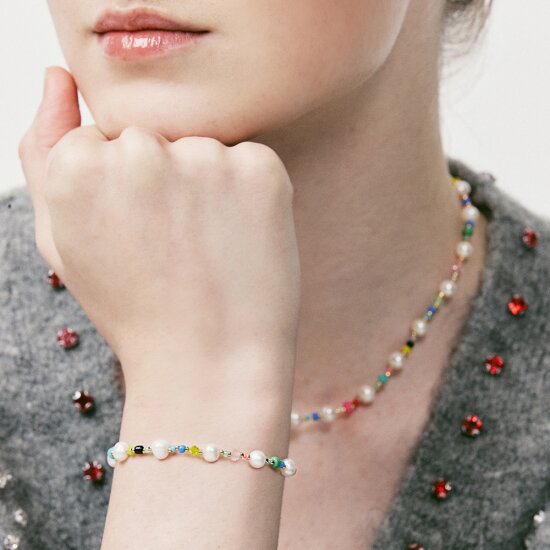 [빈티지헐리우드]Pearl n Crystal Beads Bracelet_VH24NNBR101M
