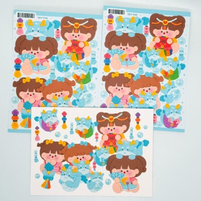 텐바이텐 [아말랑스튜디오]청룡과 한복을 스티커