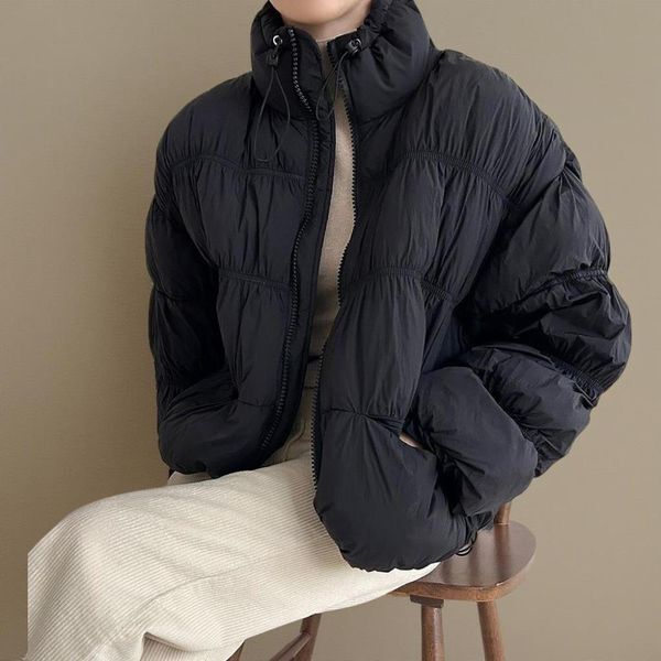 주식회사 미라클세븐 신상오픈런 [하프클럽/신상오픈런]여성 솜패딩 하이넥 셔링 캉캉 스트링 겨울 집업 자켓