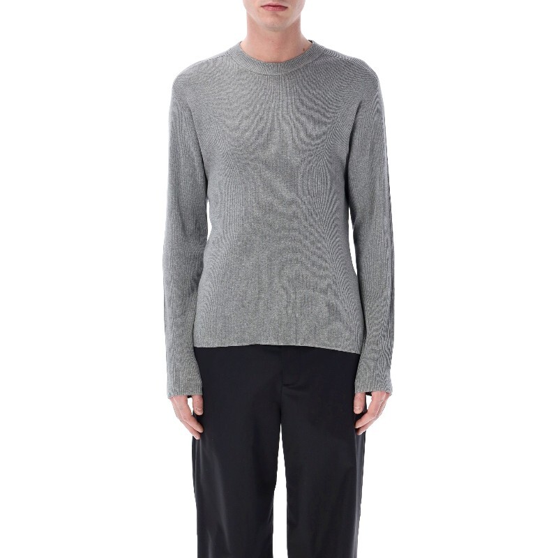 어도어럭스 베르너 컬 실크 코튼 블렌드 리브 니트 크루넥 스웨터 431K20 081